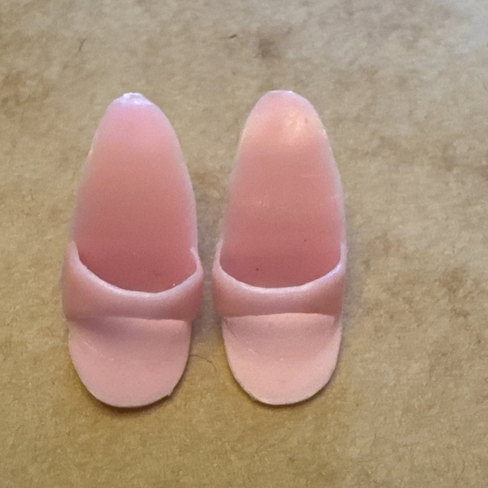 Barbie light pink Open-Toe Shoes heels vtg Mattel Philippines 80s